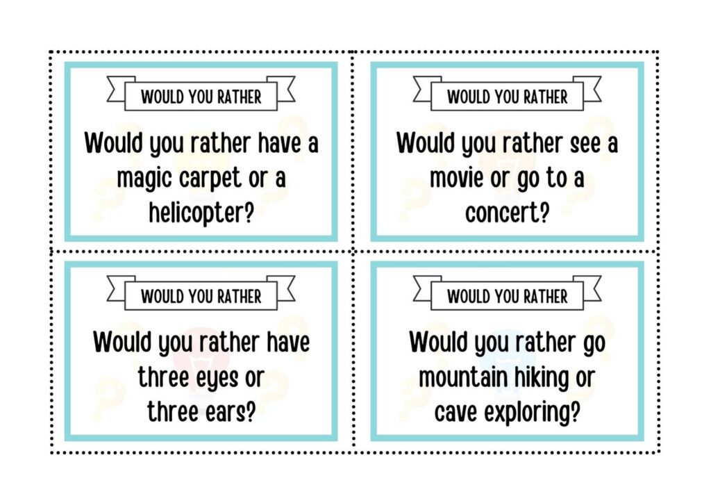 Would you rather Game Questions for Kids Card 5 from Daily Daddy Dose